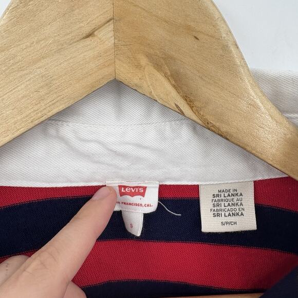 Levi's Red and Blue Striped Blouse - Picture 2 of 5